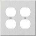 Amerelle PRO 2-Gang Stamped Steel Outlet Wall Plate, White Wrinkle C982DDW